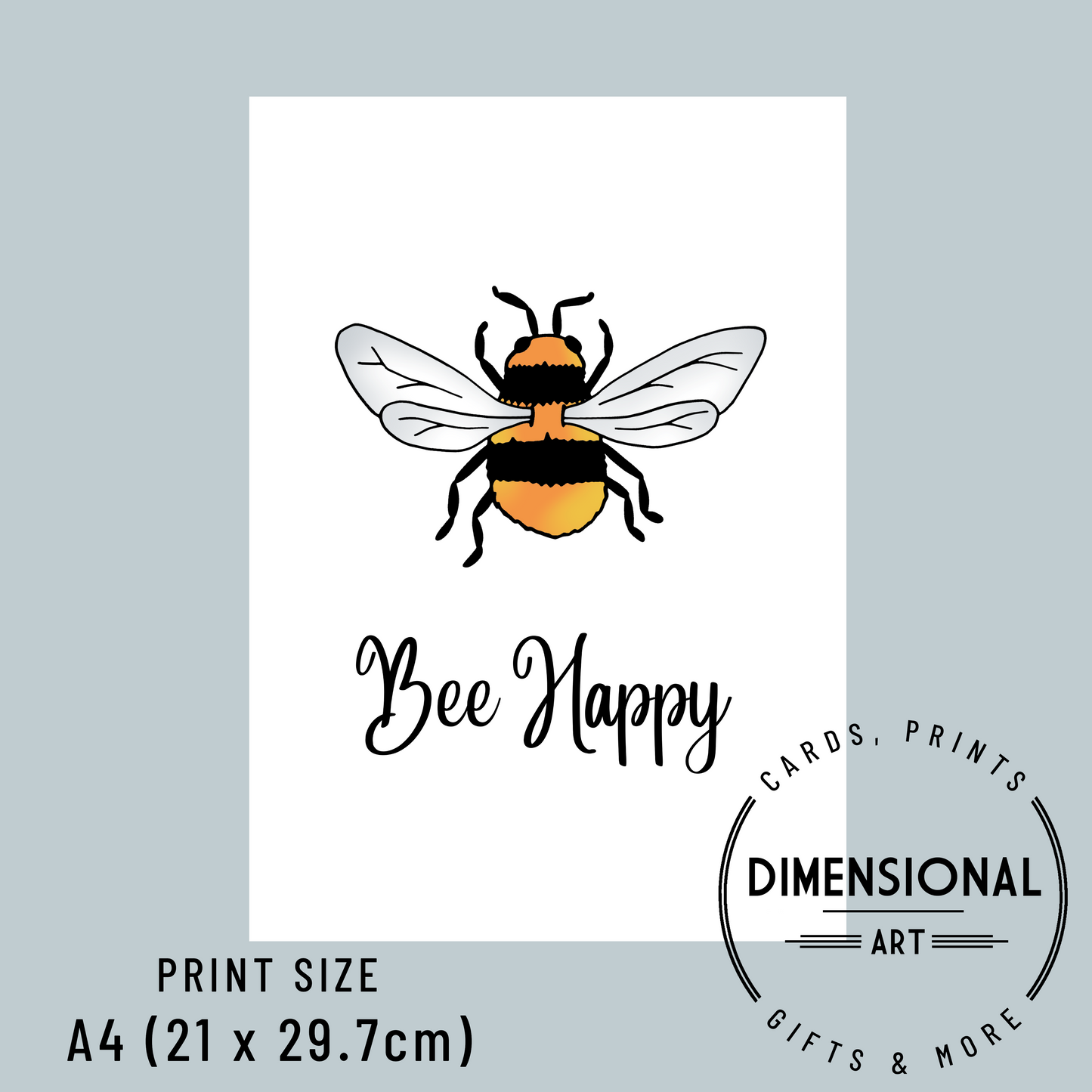 Bee Happy A4 Print