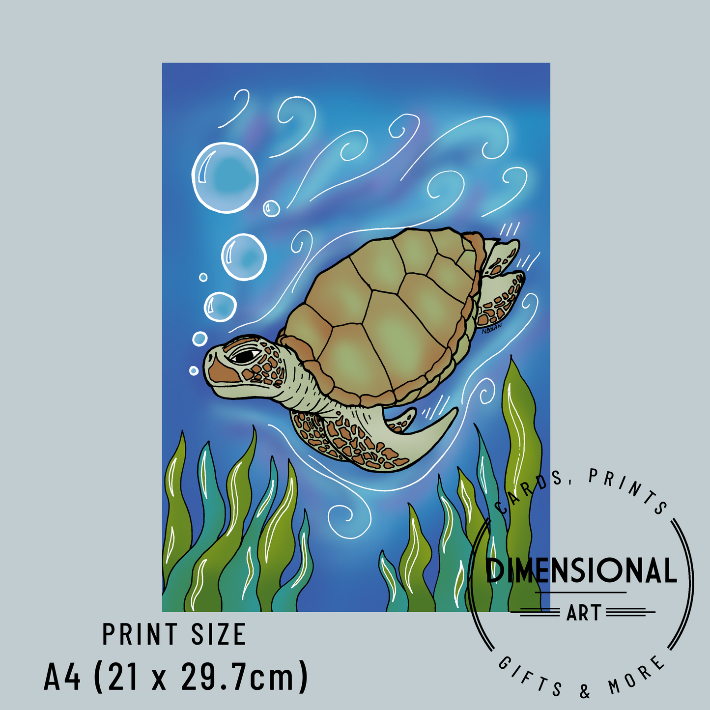 Sea Turtle A4 Print
