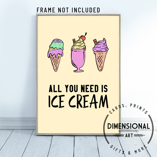 All you need is cupcakes A4 Print