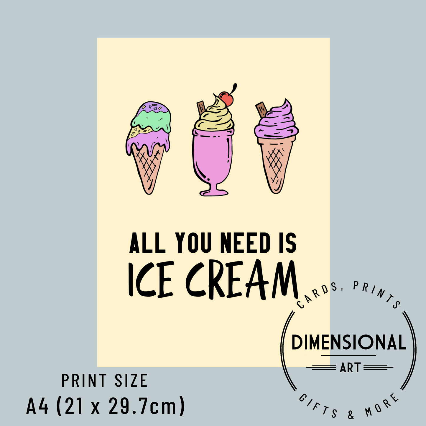 All you need is cupcakes A4 Print