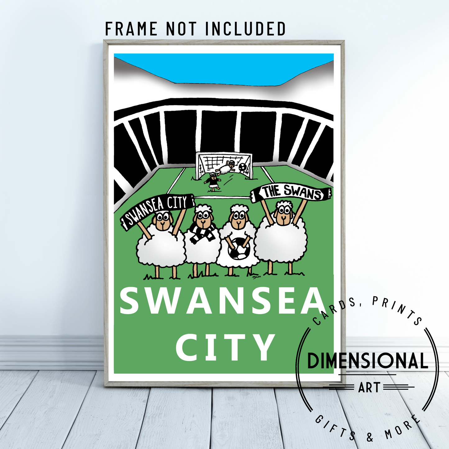 Swansea City Football Sheep A4 Print