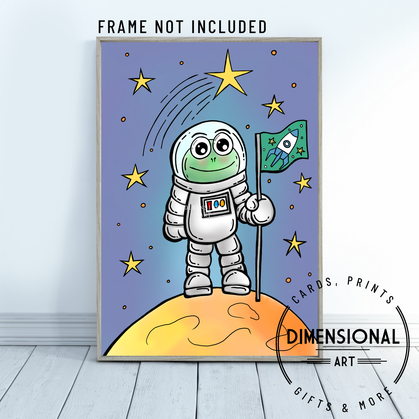 Space Frog A4 Print