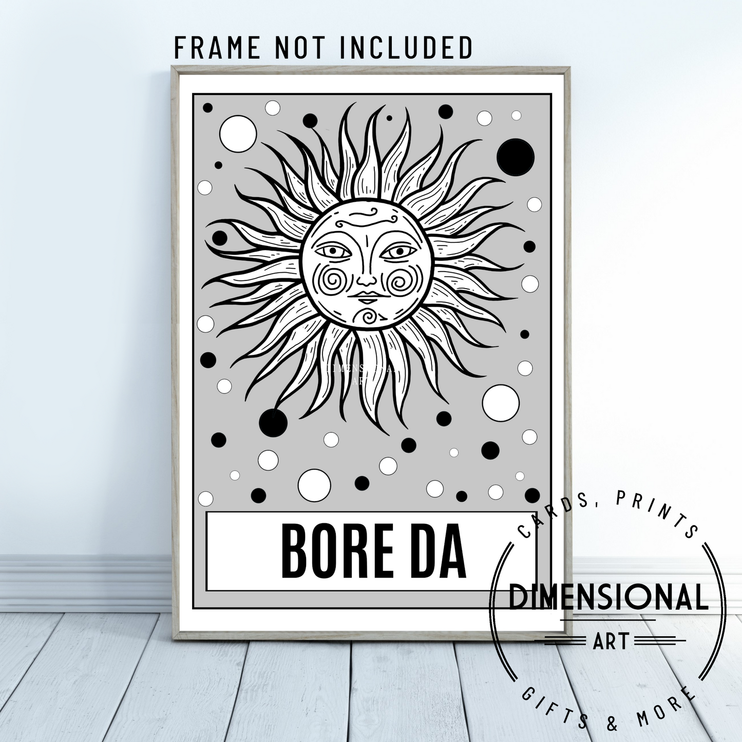 Bora Da A4 Print- Grey - Welsh