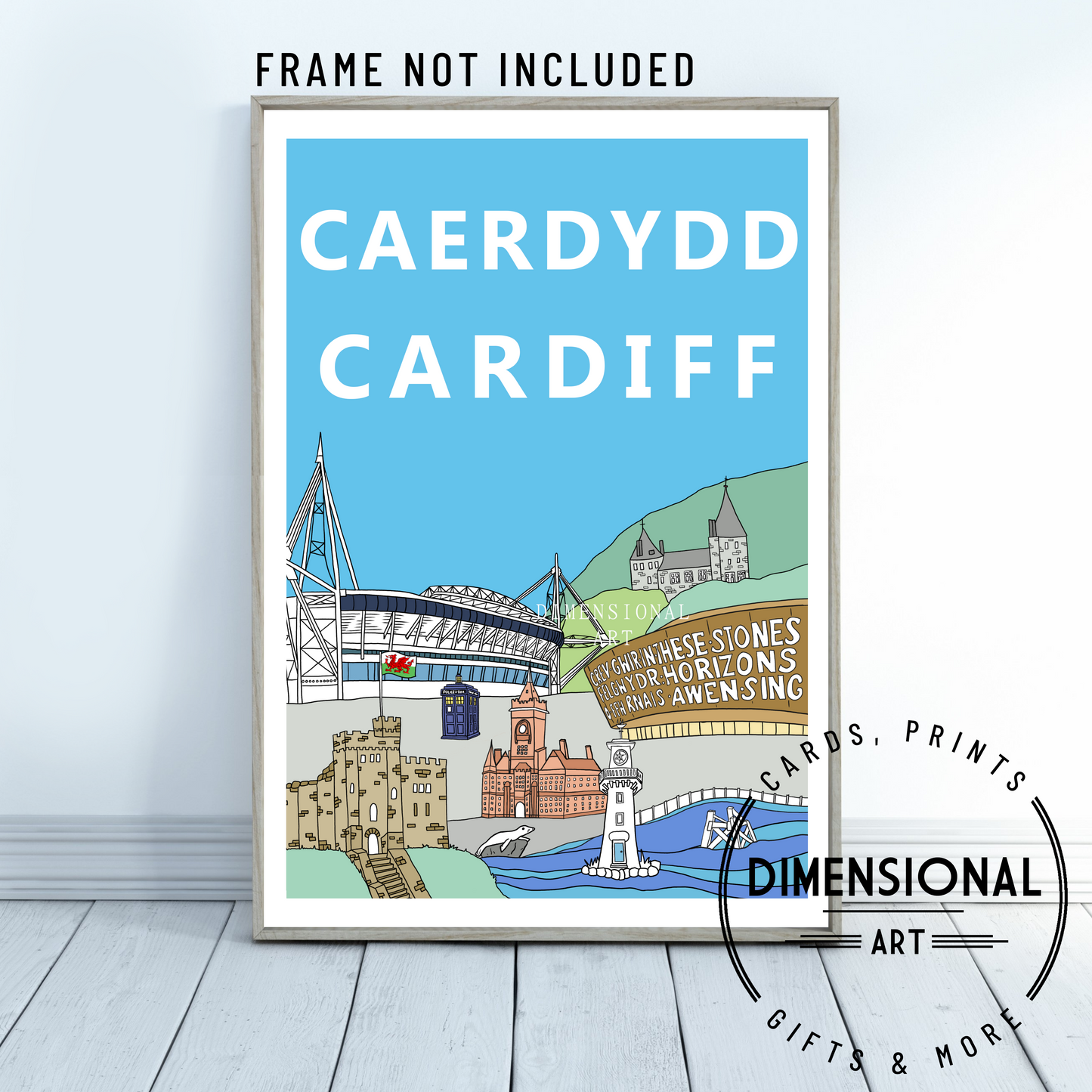 Cardiff Caerdydd A4 Print