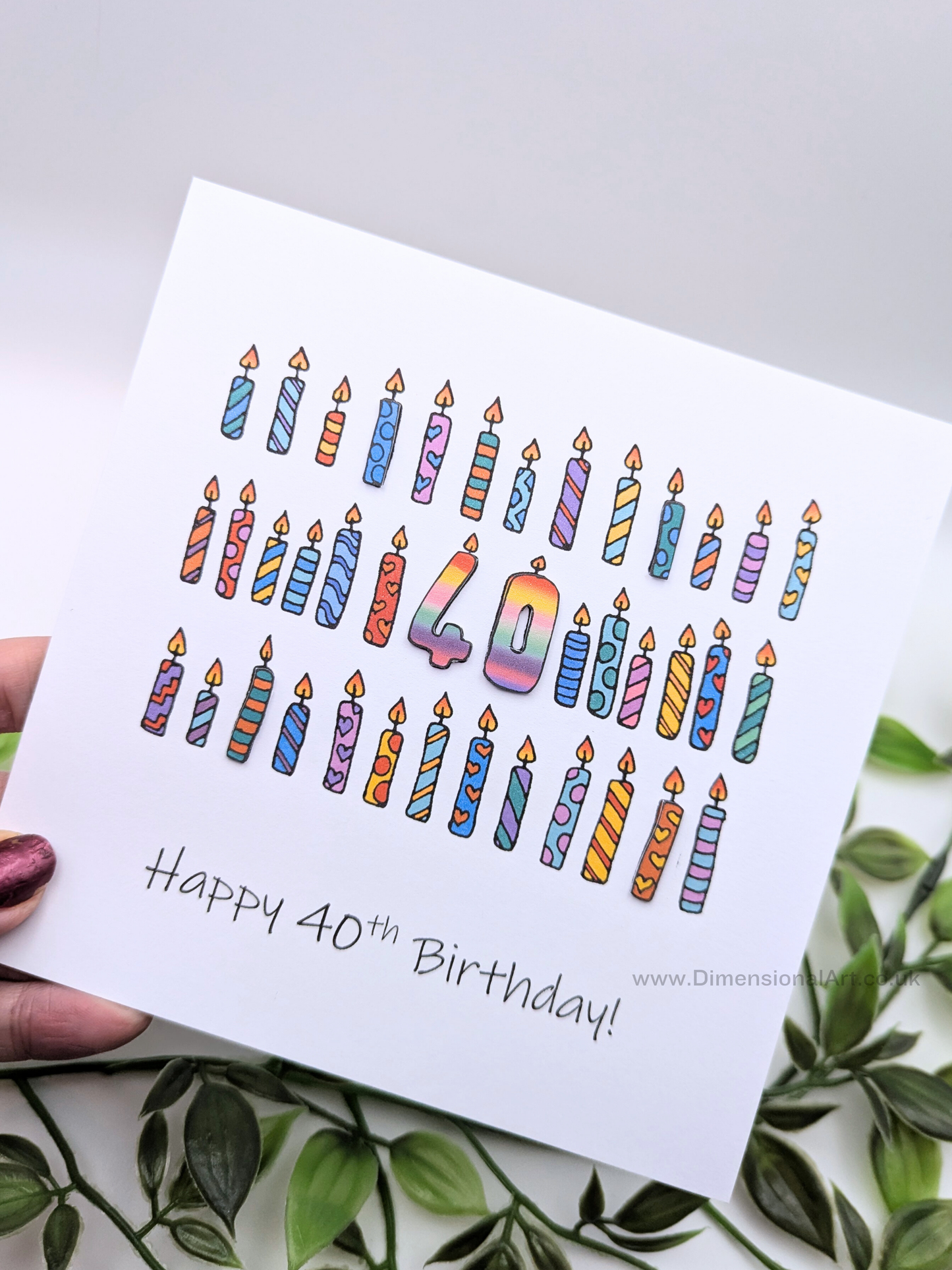 40th Candles Birthday Card