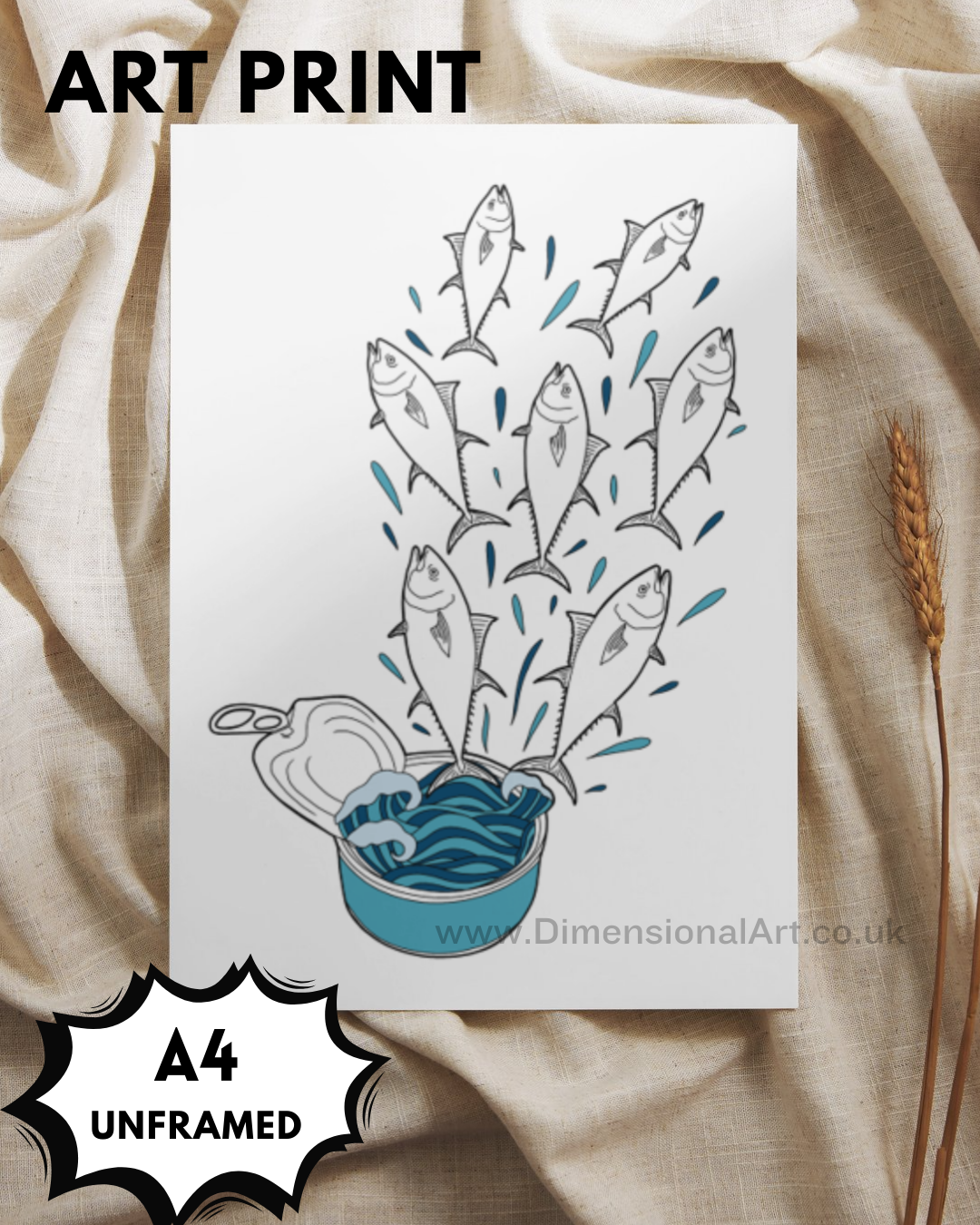 Tinned fish A4 Print