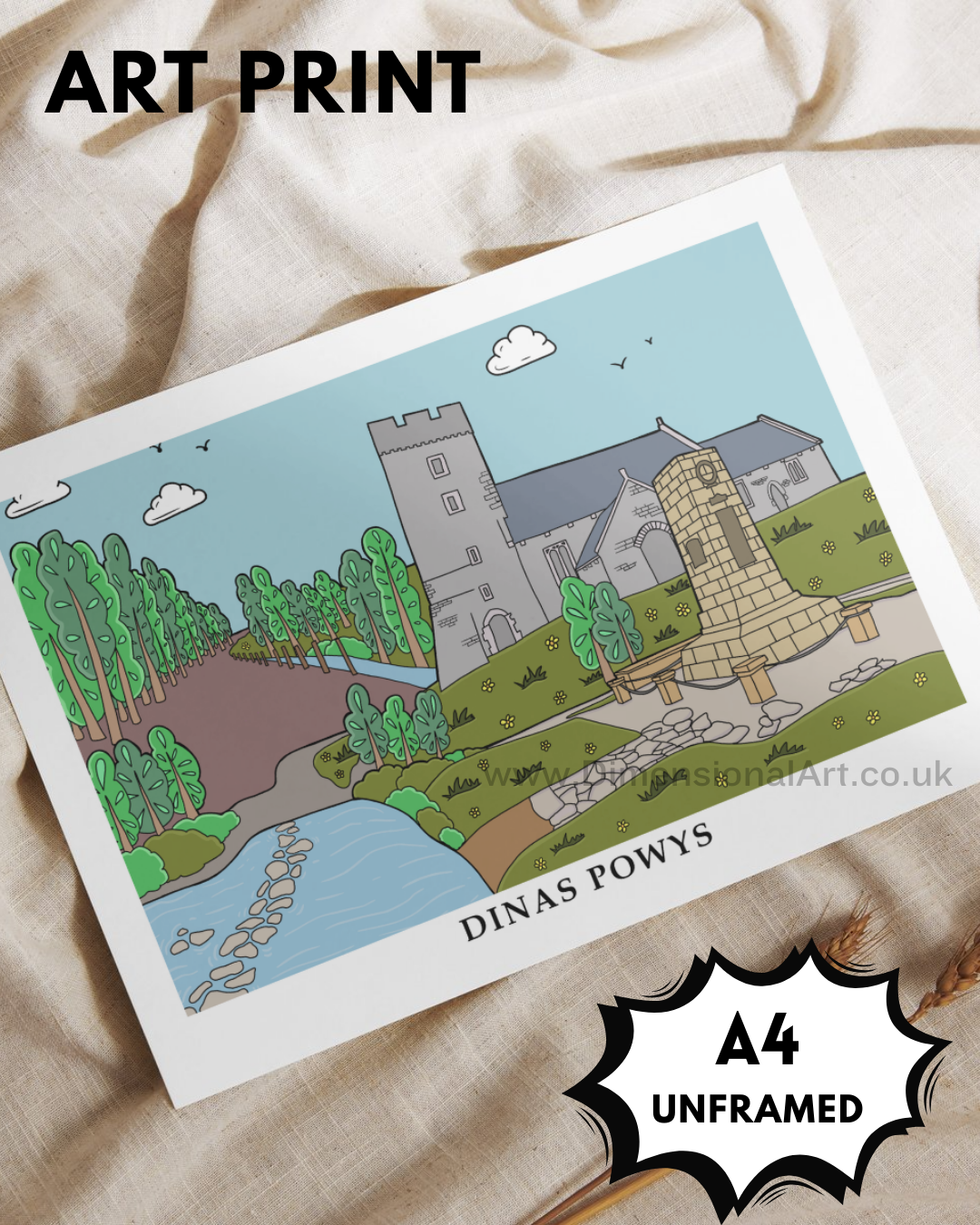Dinas Powys A4 Art Print