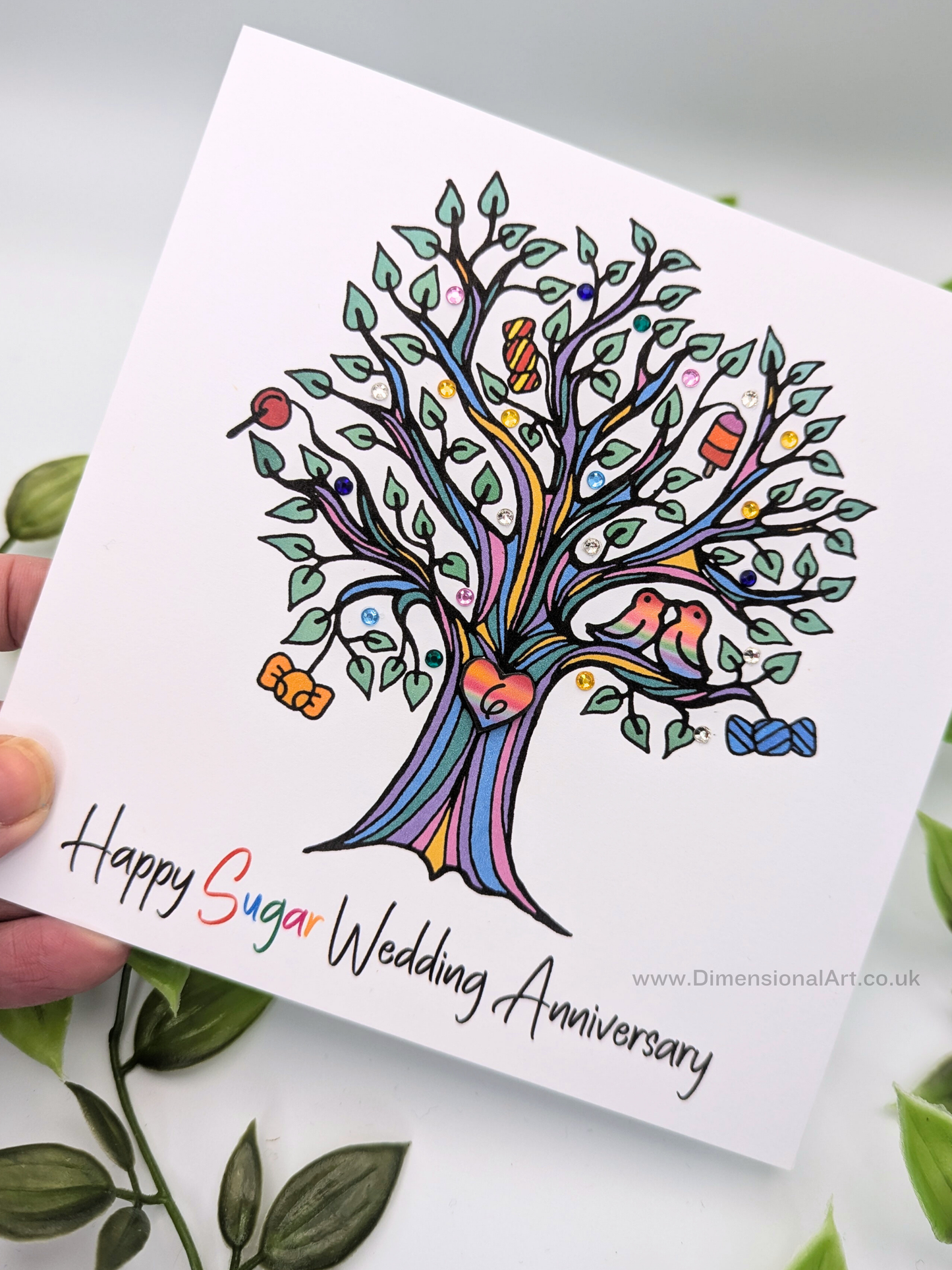 6th Sugar Anniversary Card