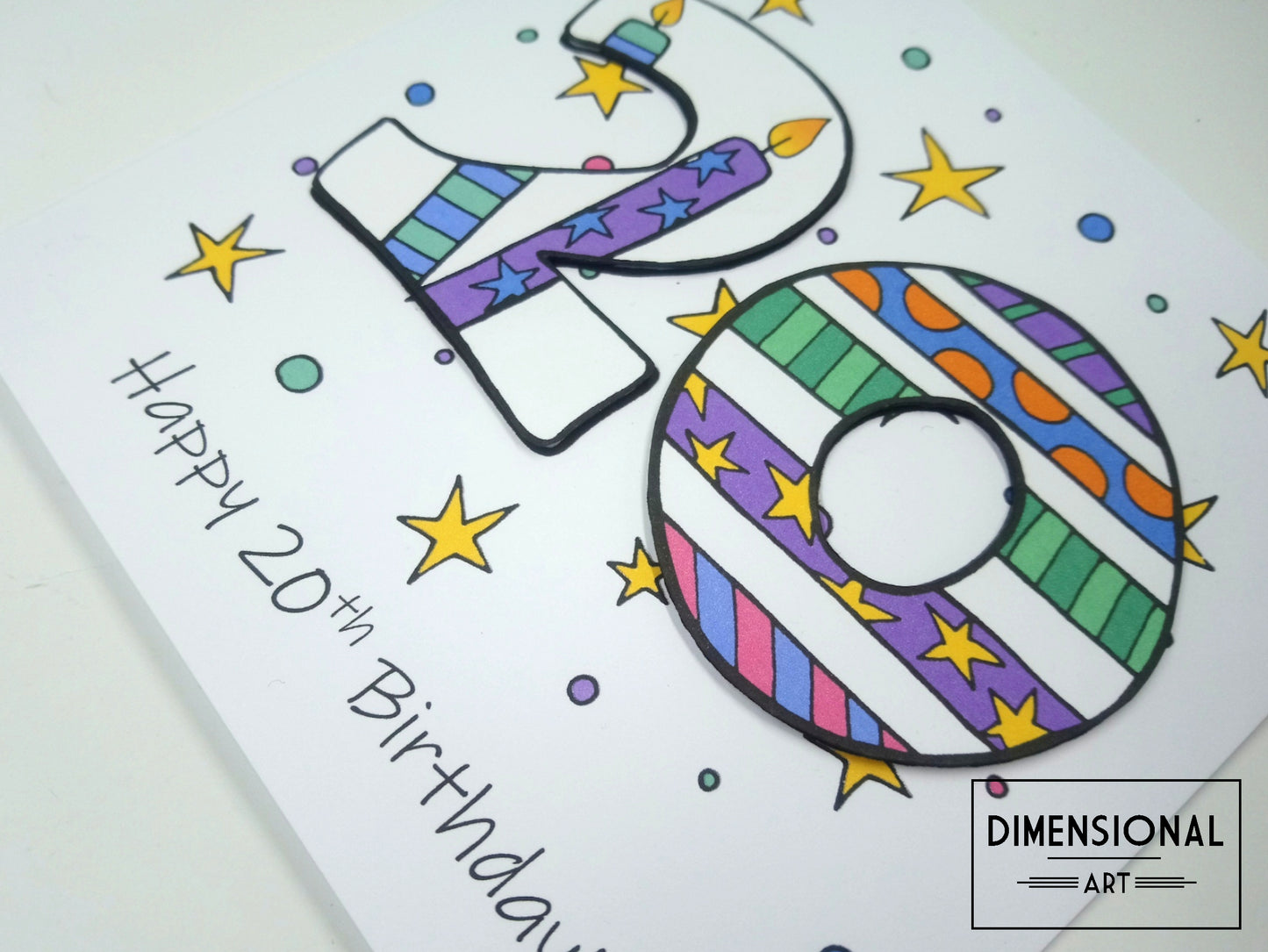 20th Number Candles Birthday Card