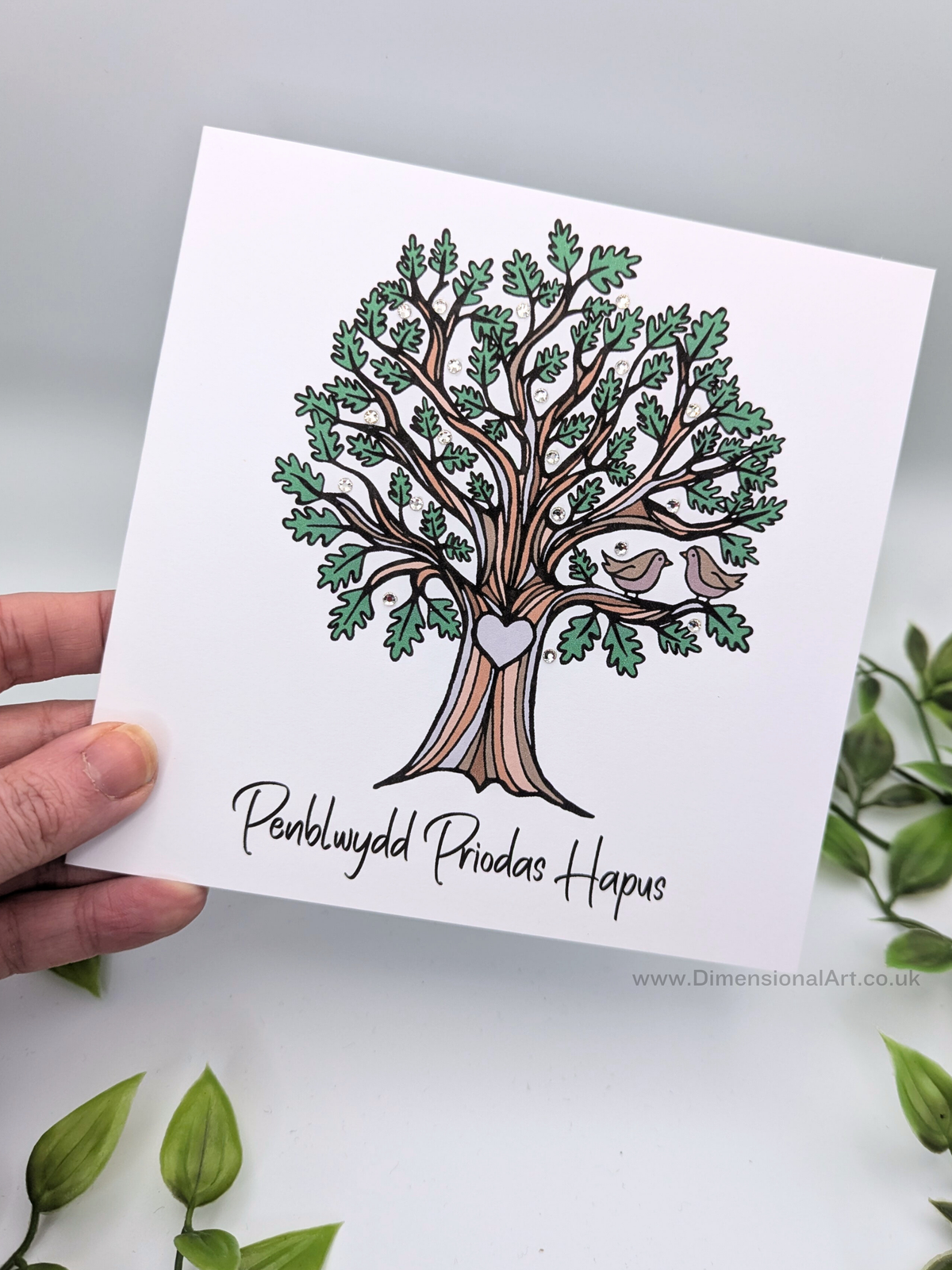 Tree Penblwydd Priodas Hapus (Anniversary Card)