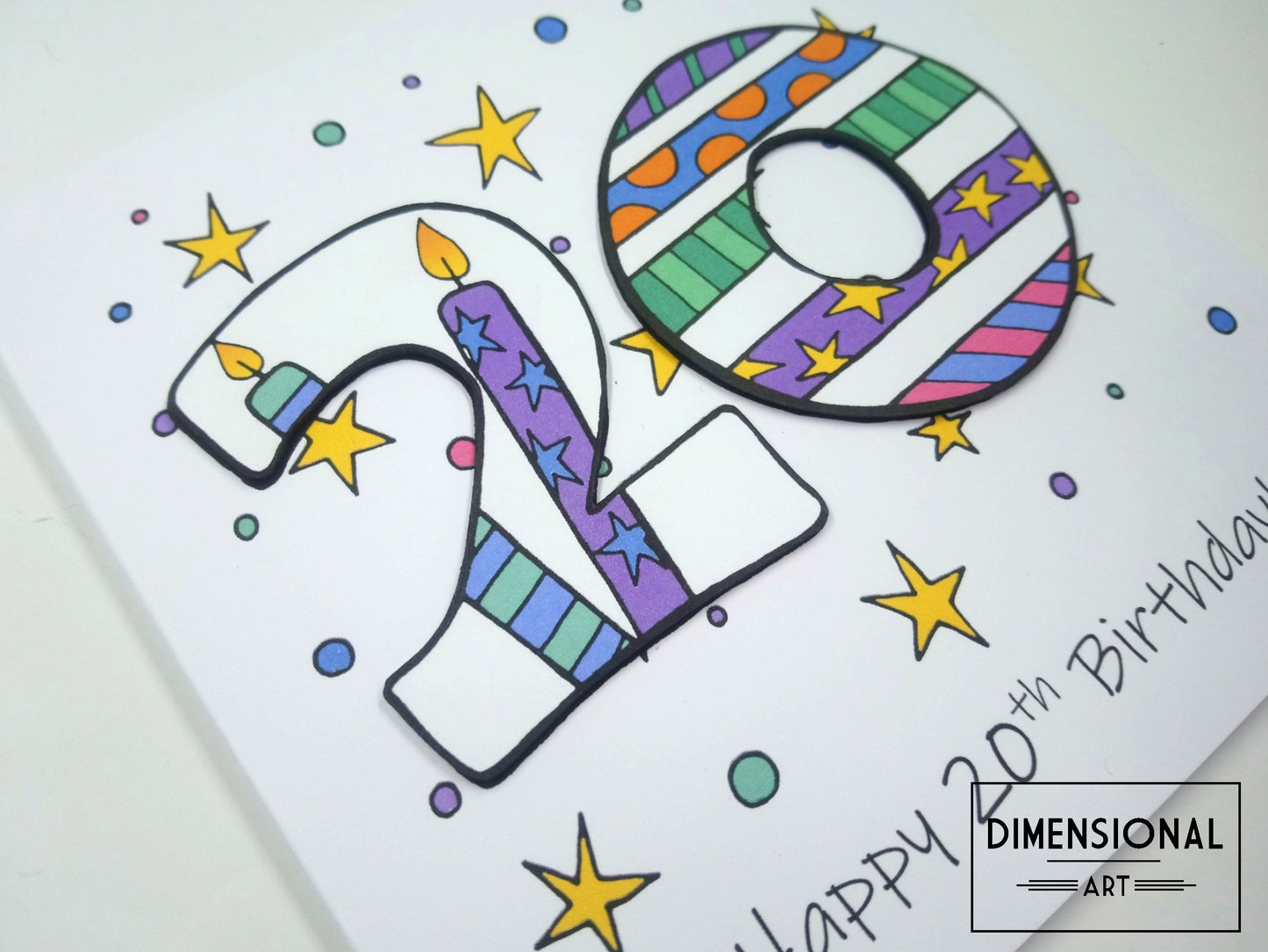 20th Number Candles Birthday Card