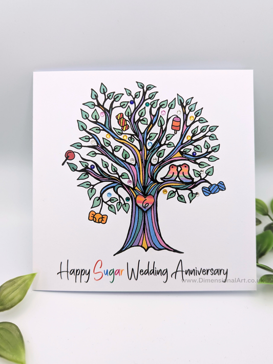 6th Sugar Anniversary Card