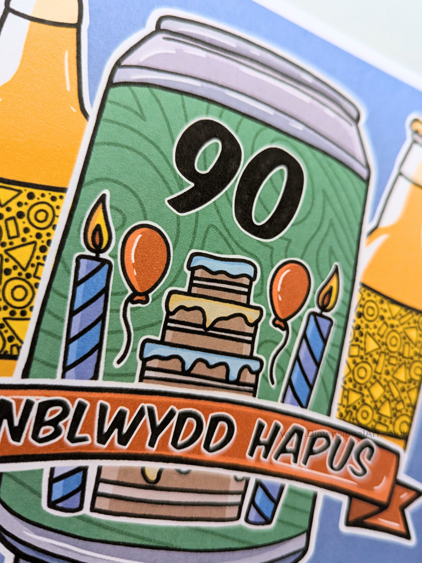 90 Beer Penblwydd Hapus (Birthday Card)