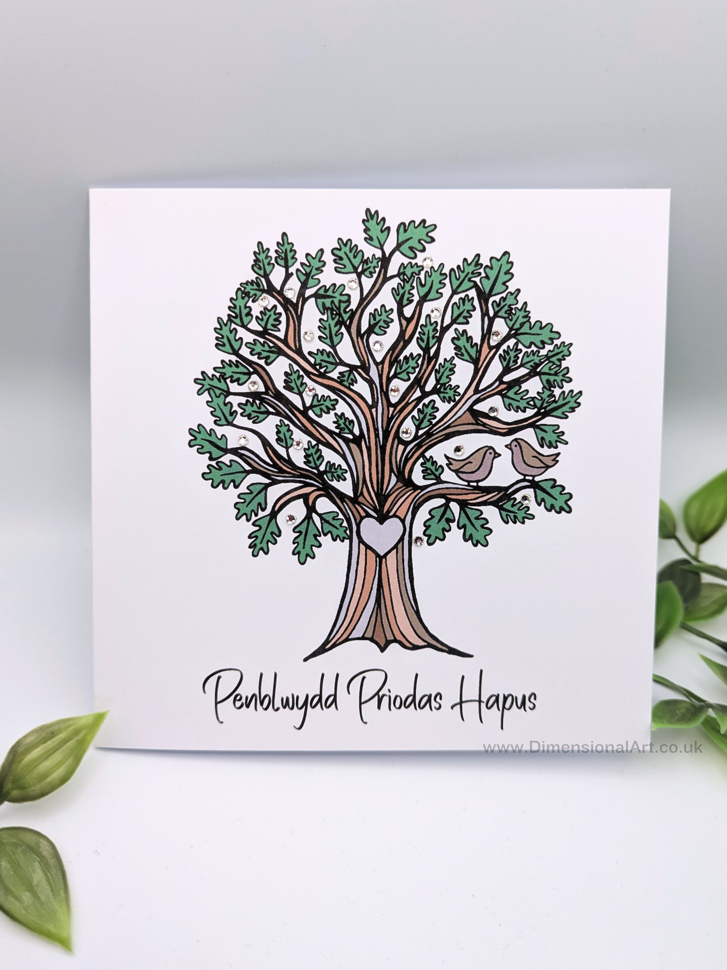 Tree Penblwydd Priodas Hapus (Anniversary Card)