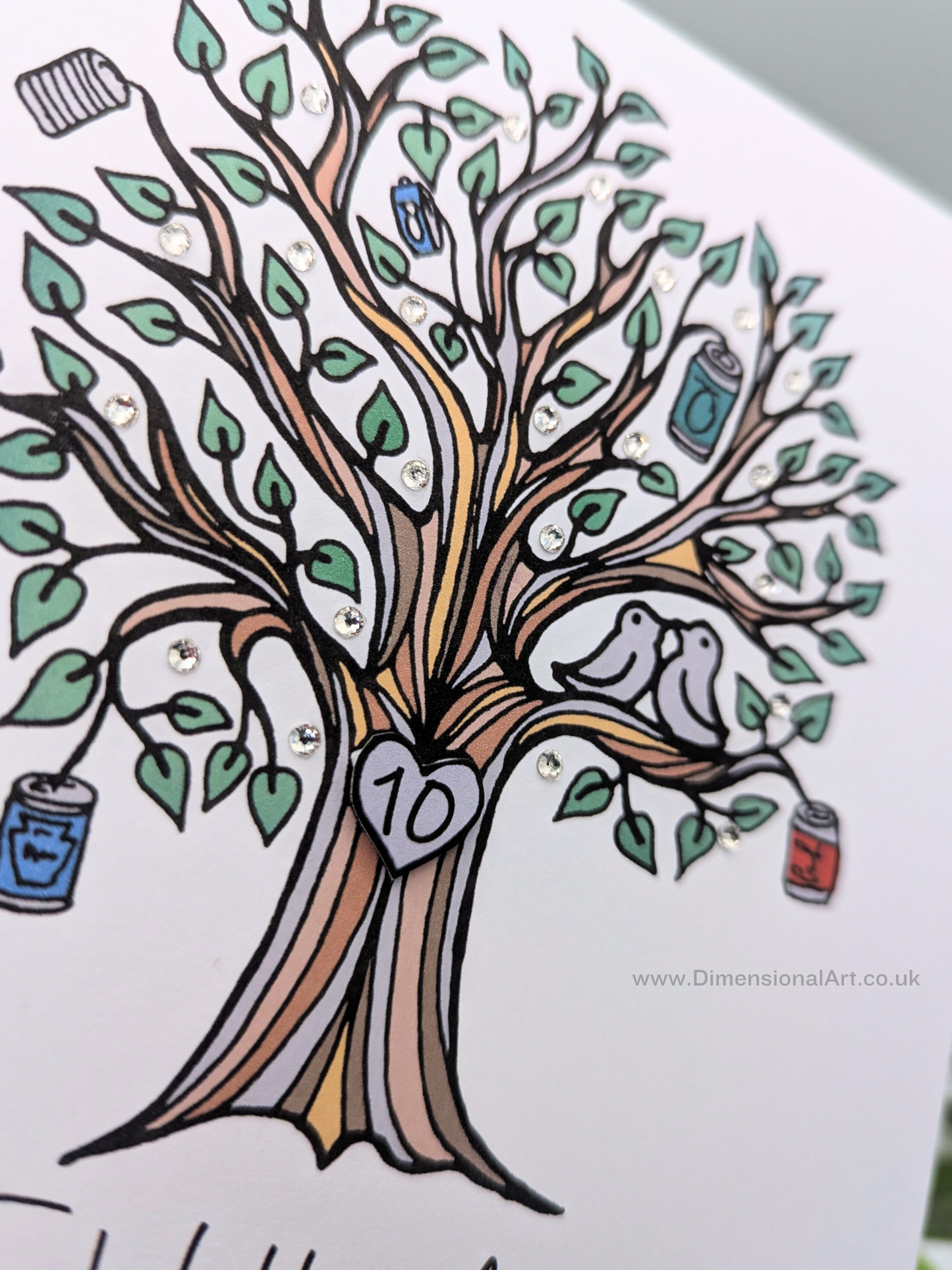 10th Tin Anniversary Card