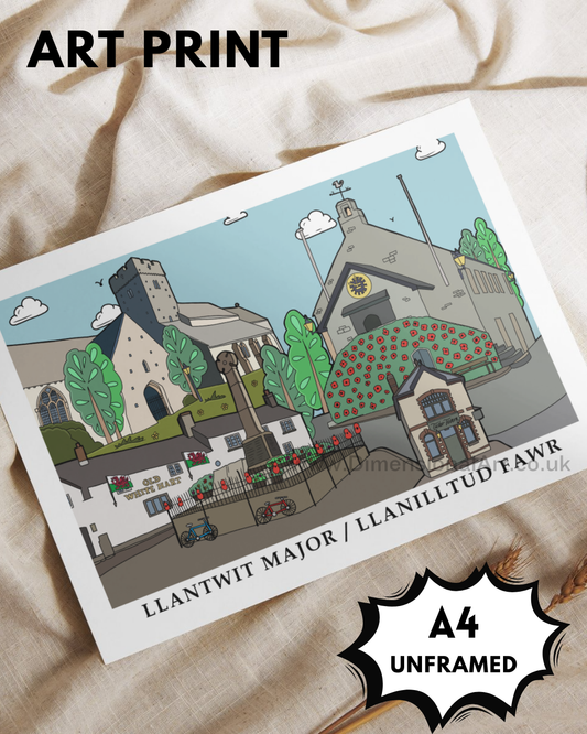 Llantwit Major A4 Art Print
