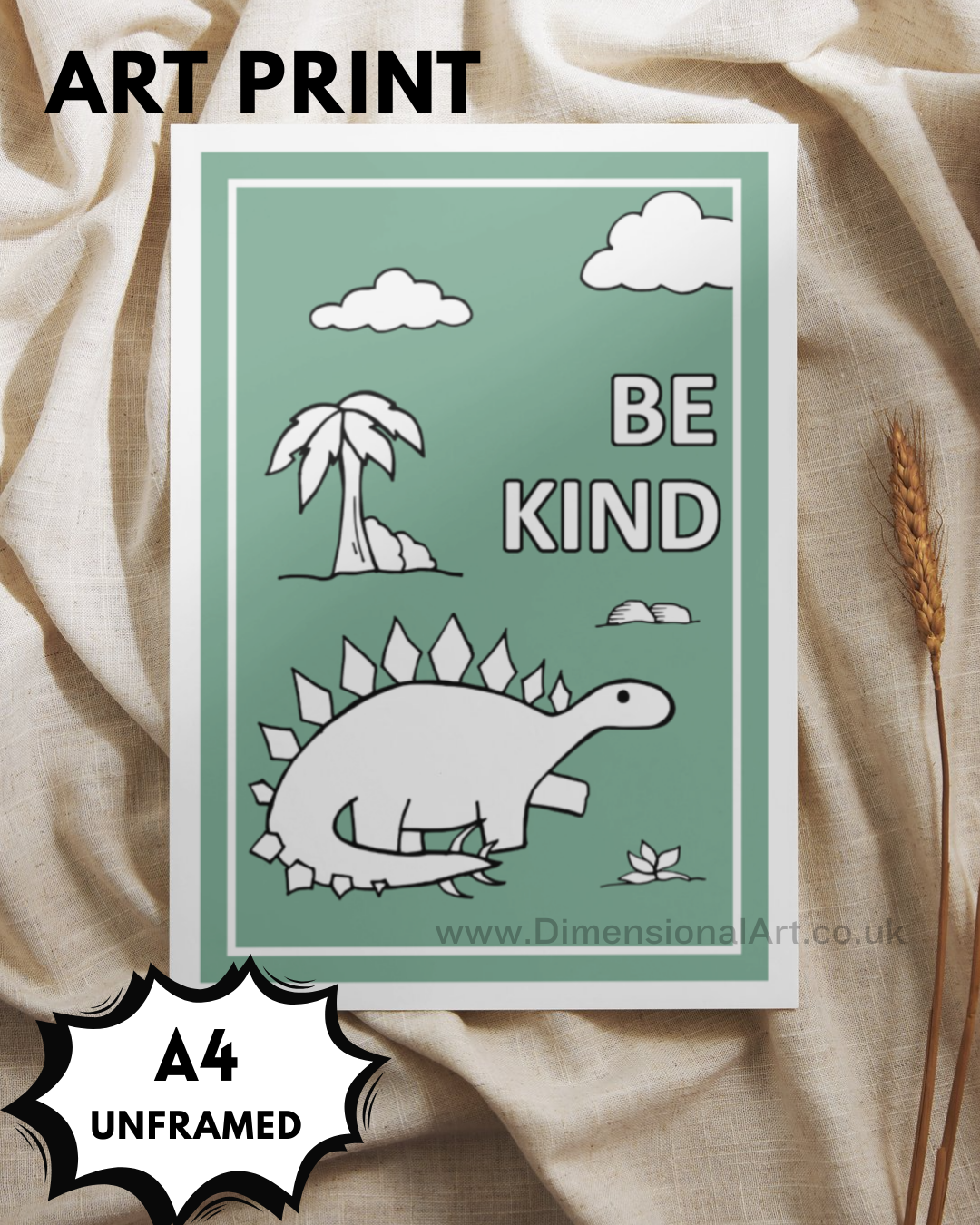 Be Kind Dinosaurs A4 Prints
