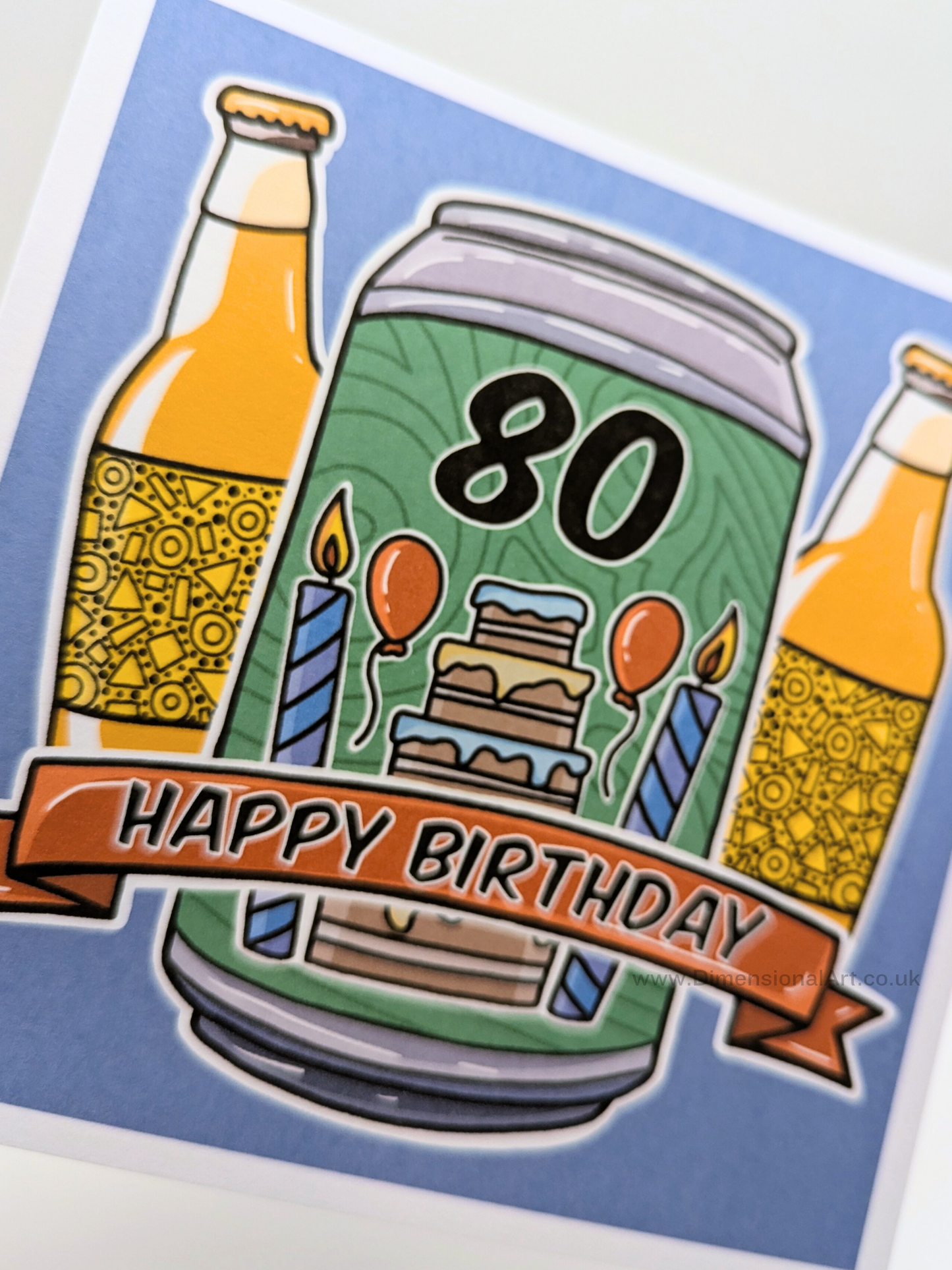 80 Birthday Card - Beer