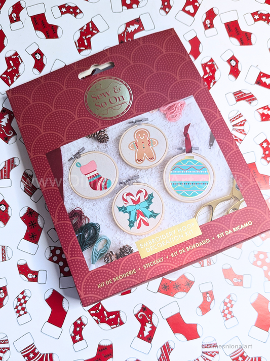 Sew & So On Embroidery Hoop Decorations - Deck the Halls