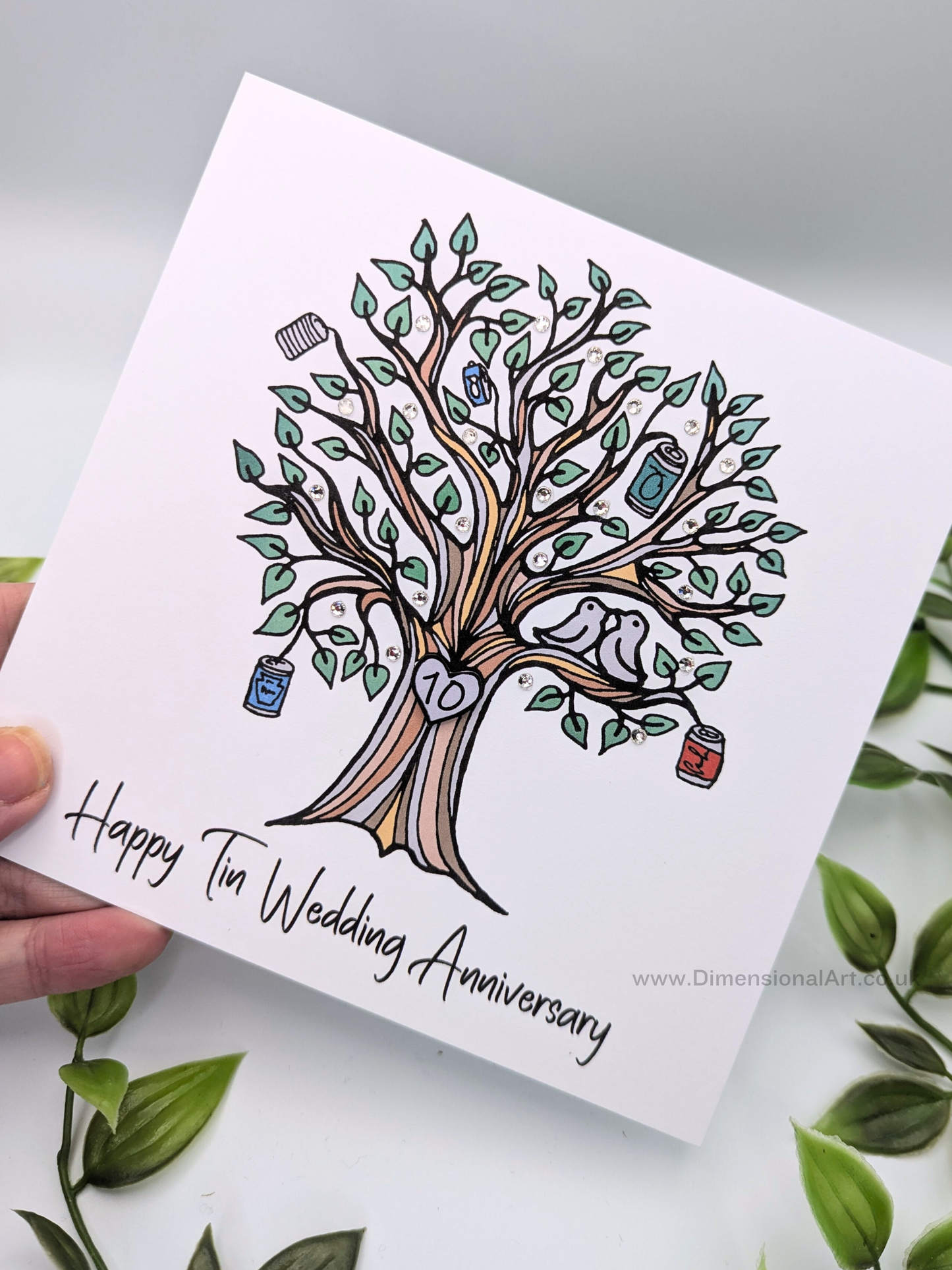 10th Tin Anniversary Card