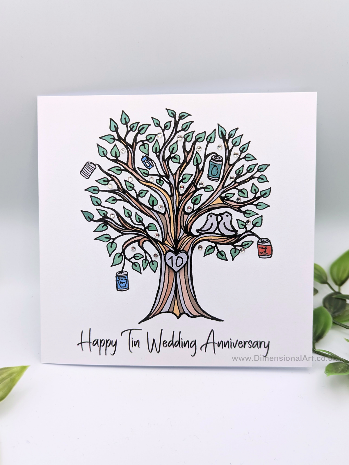 10th Tin Anniversary Card