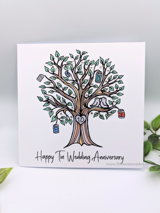 10th Tin Anniversary Card