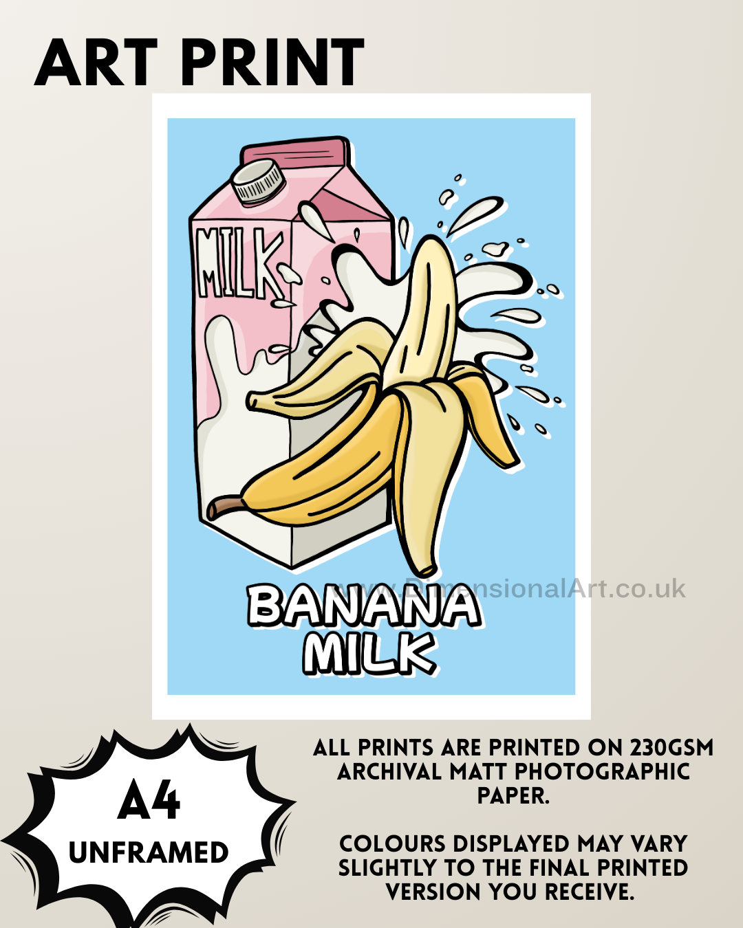 Banana Milk A4 Print