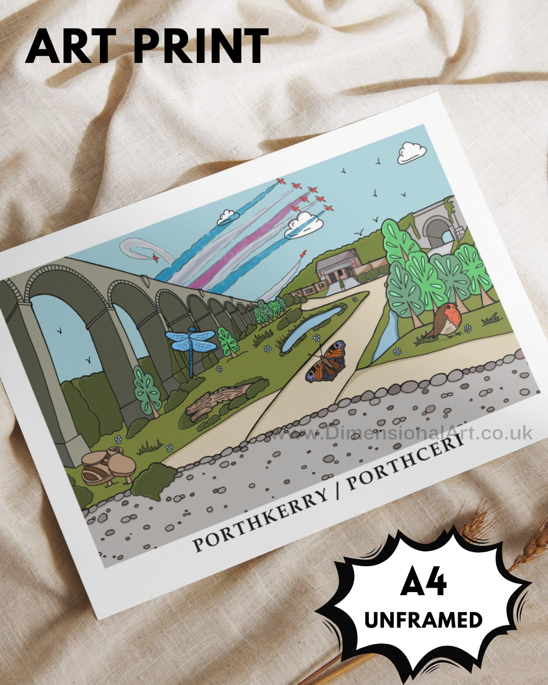 Porthkerry A4 Art Print