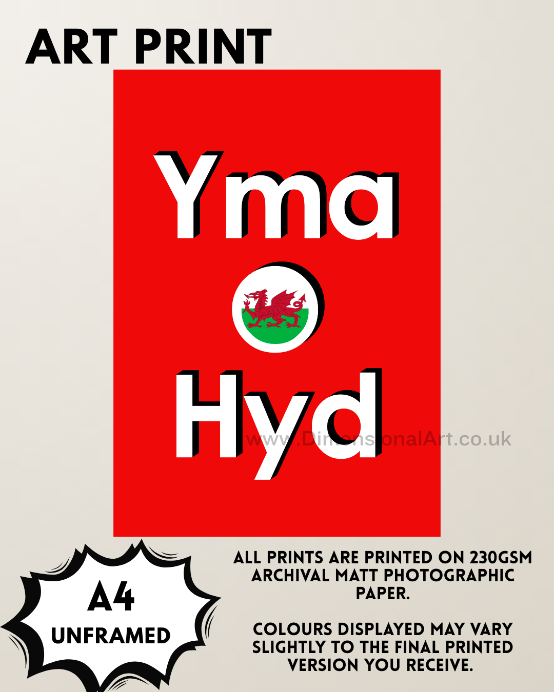 Yma o Hyd A4 Print - Welsh