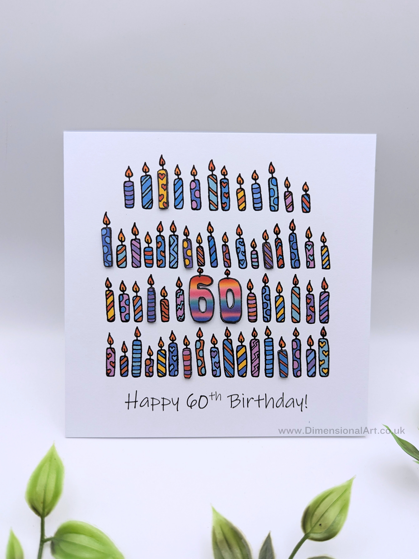 60th Candles Birthday Card 60
