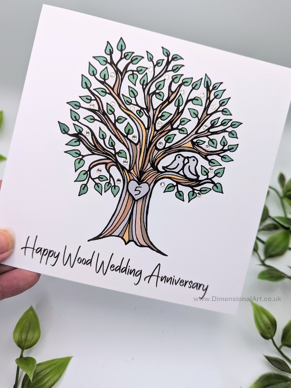 5th Wood Anniversary Card