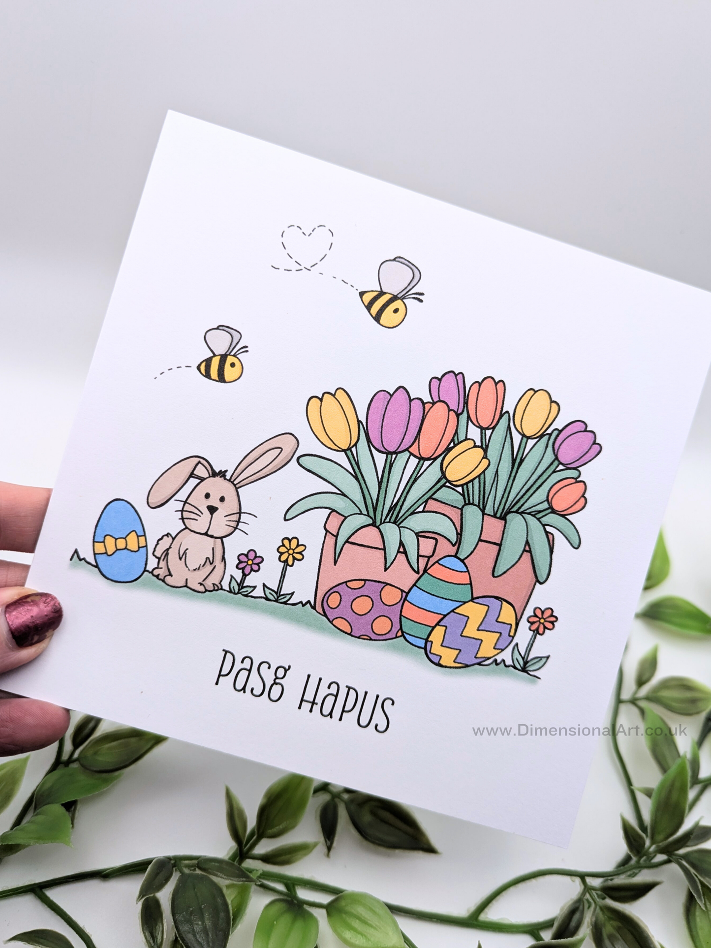Pasg Hapus - Happy Easter Card - Welsh