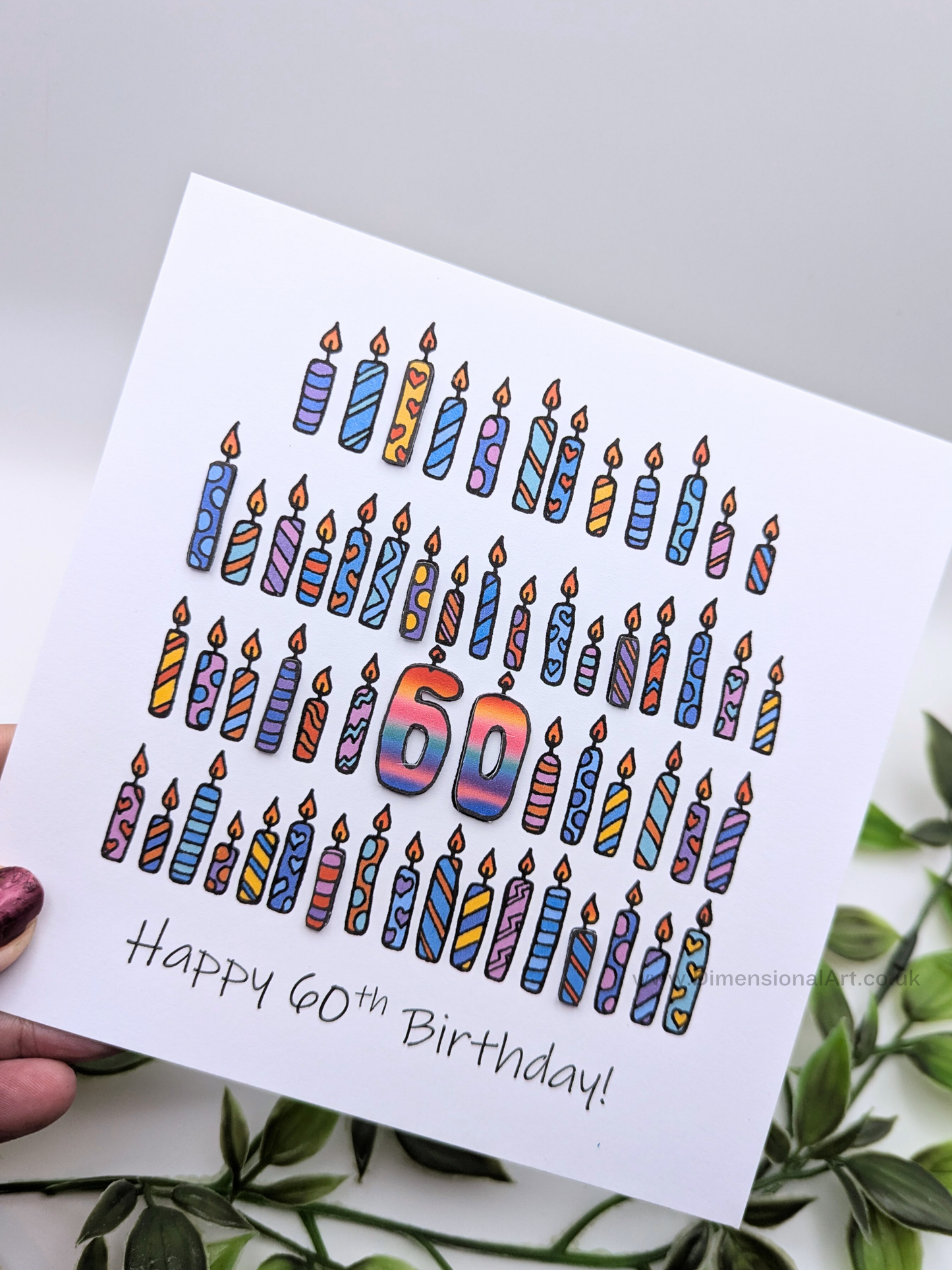 60th Candles Birthday Card 60