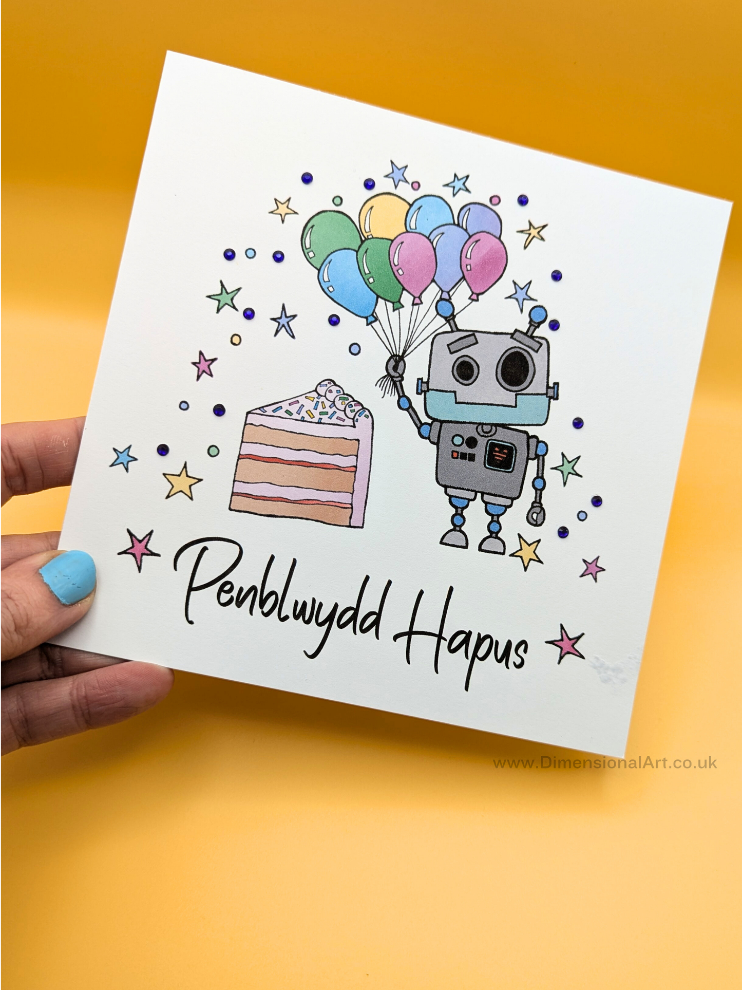 Robot Penblwydd (Birthday Card)
