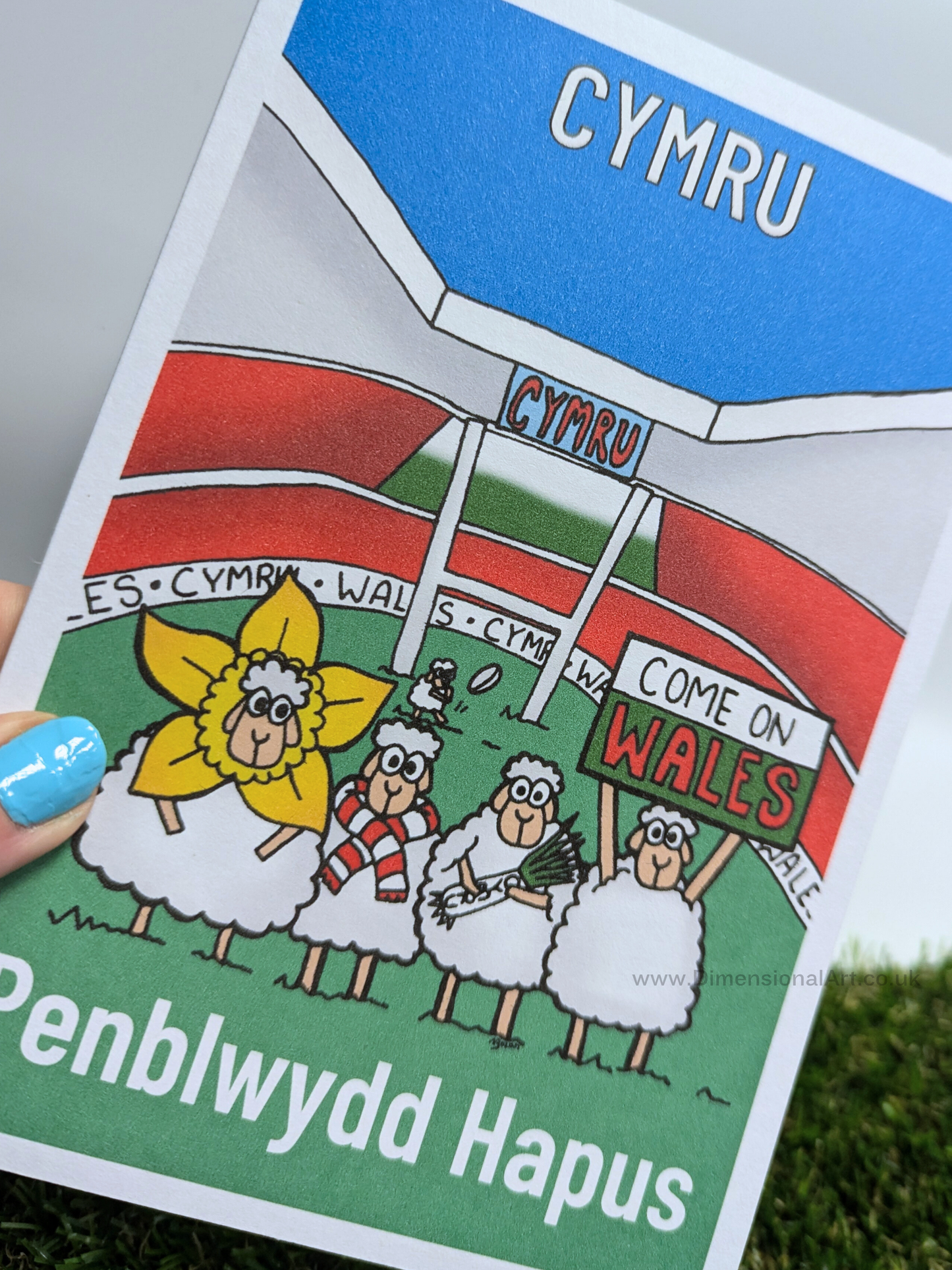 Cymru (Wales Rugby) Sheep Card (Birthday) Penblwydd Hapus  WELSH