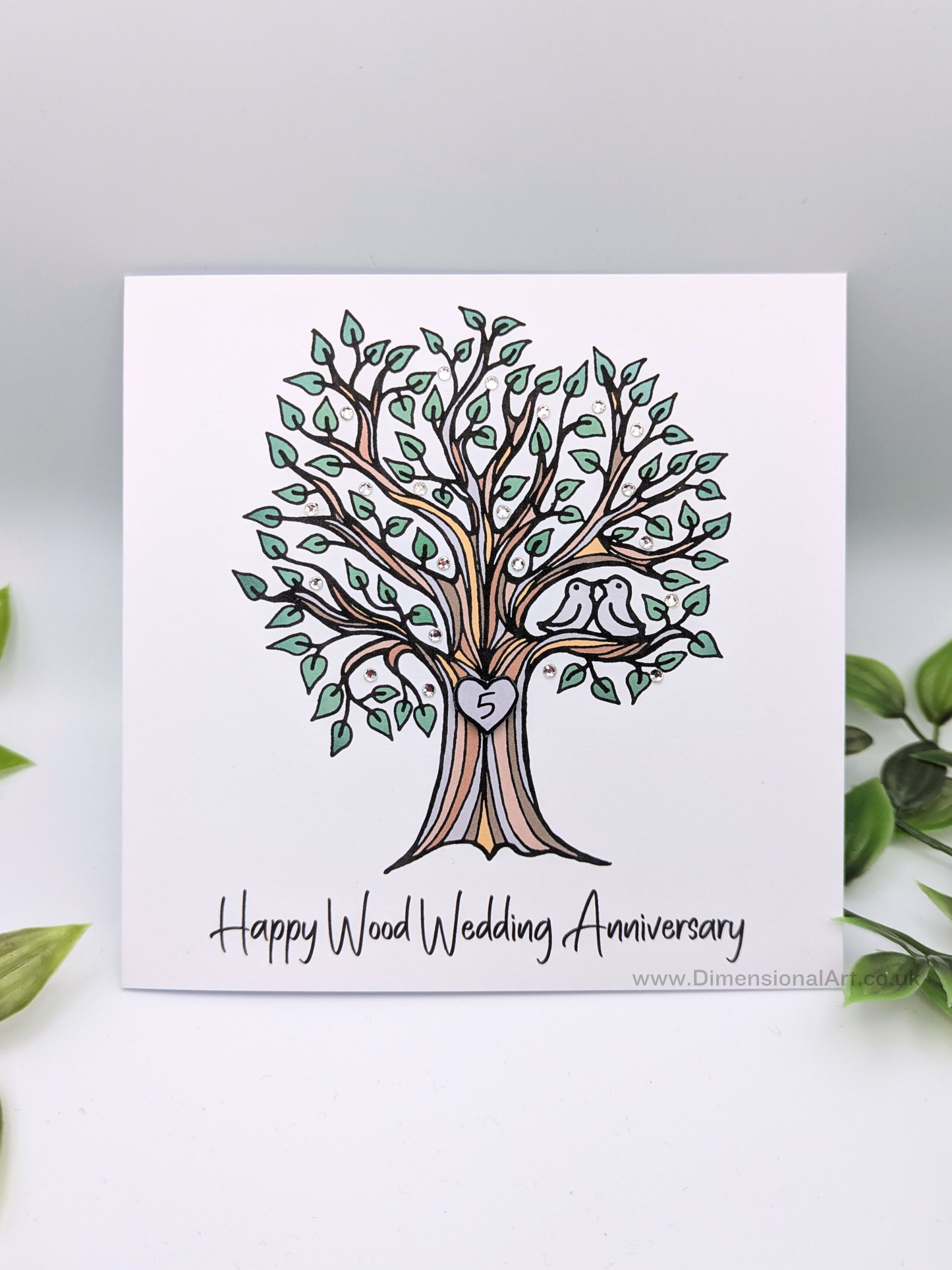 5th Wood Anniversary Card