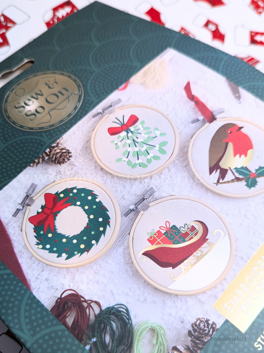 Sew & So On Embroidery Hoop Decorations  - Merry and Bright