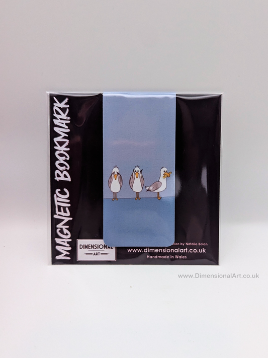 Seagull seeno evil hear no evil eat chips Magnetic Bookmark