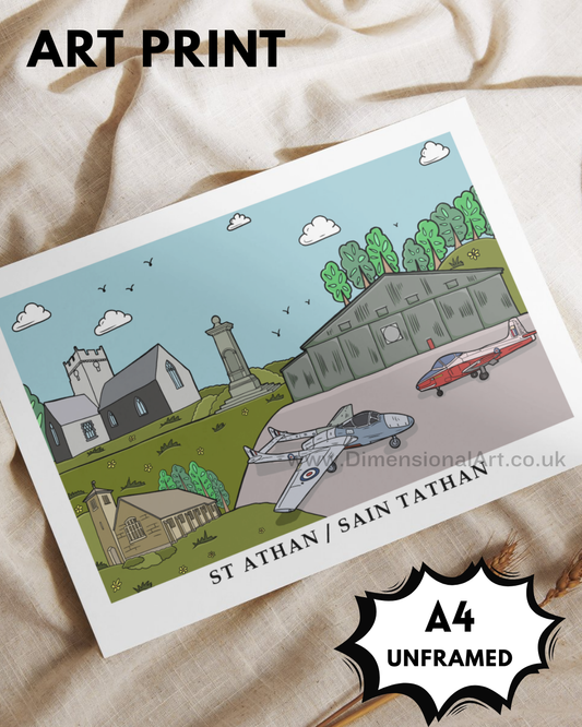 St Athan A4 Art Print