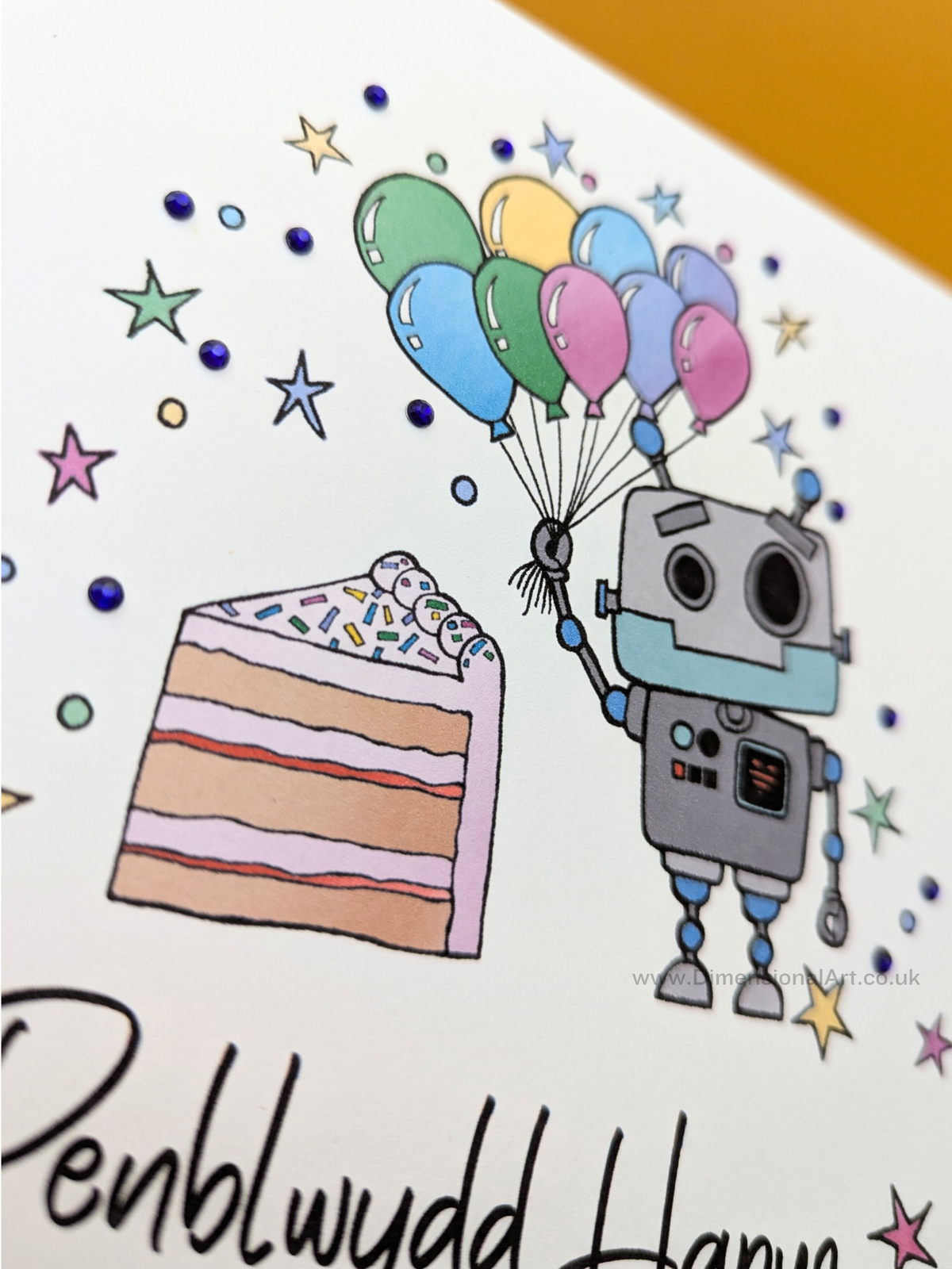 Robot Penblwydd (Birthday Card)