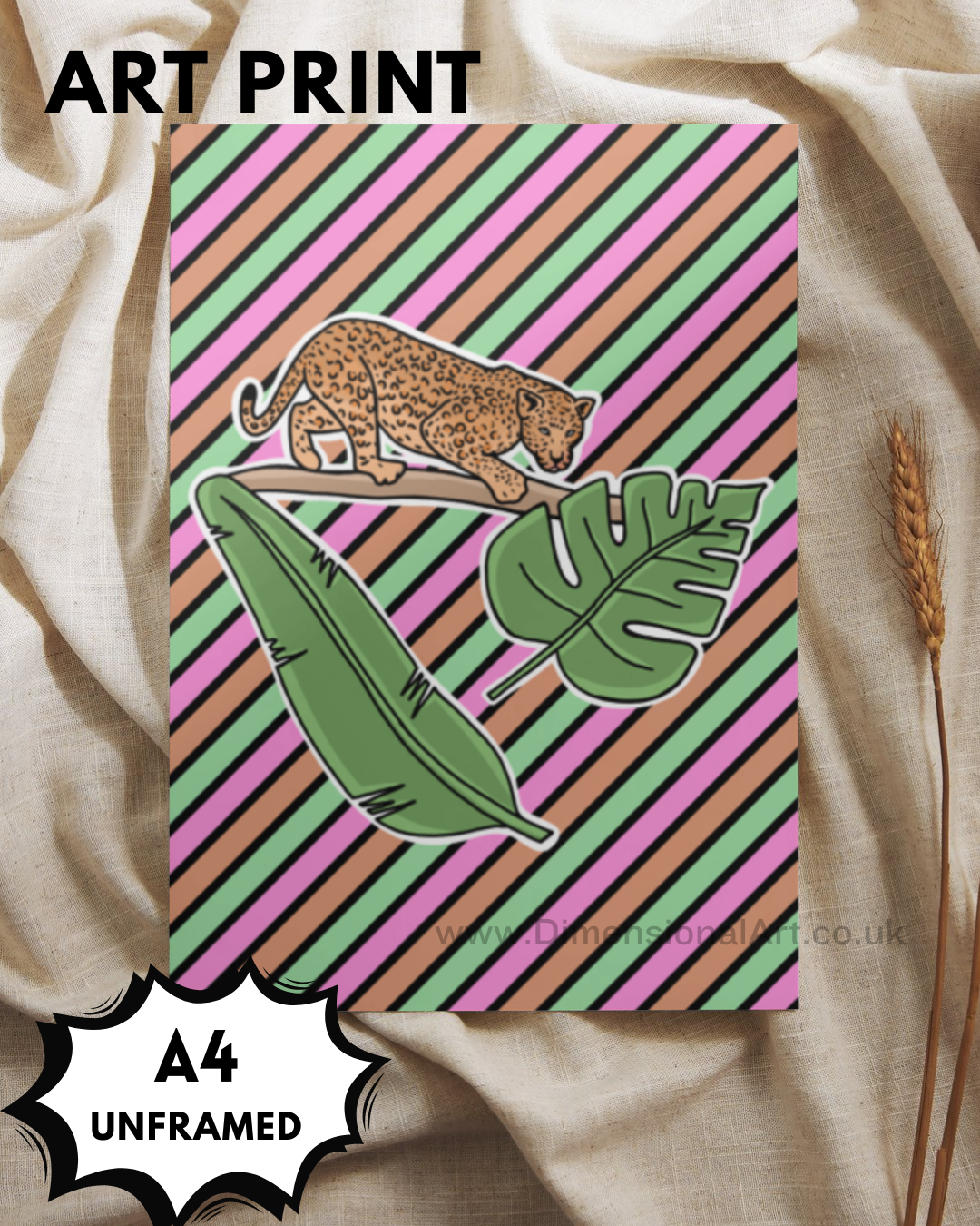 Leopard jungle  A4 Print