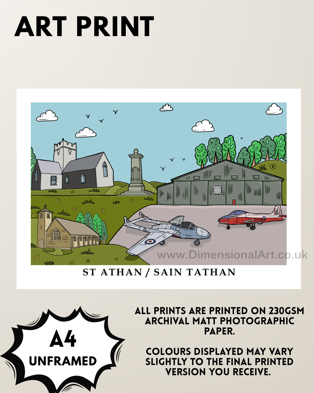 St Athan A4 Art Print
