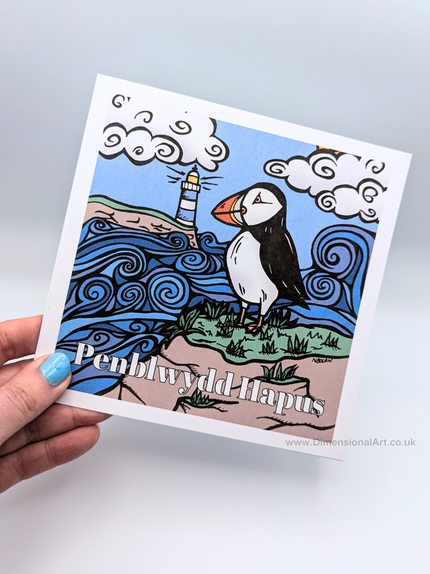 Puffin Penblwydd Hapus (Birthday Card)