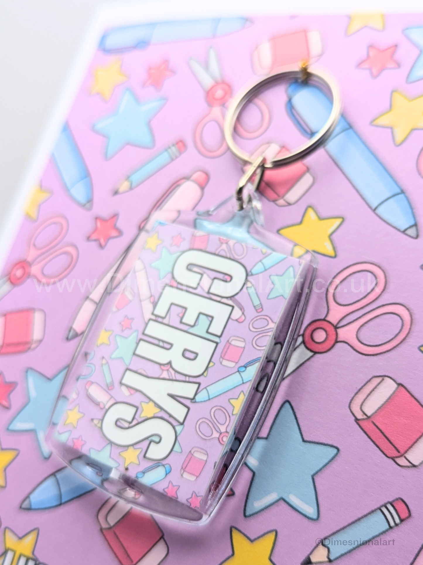 Personalised First Day of School Keepsake Keyring - Back to school Card