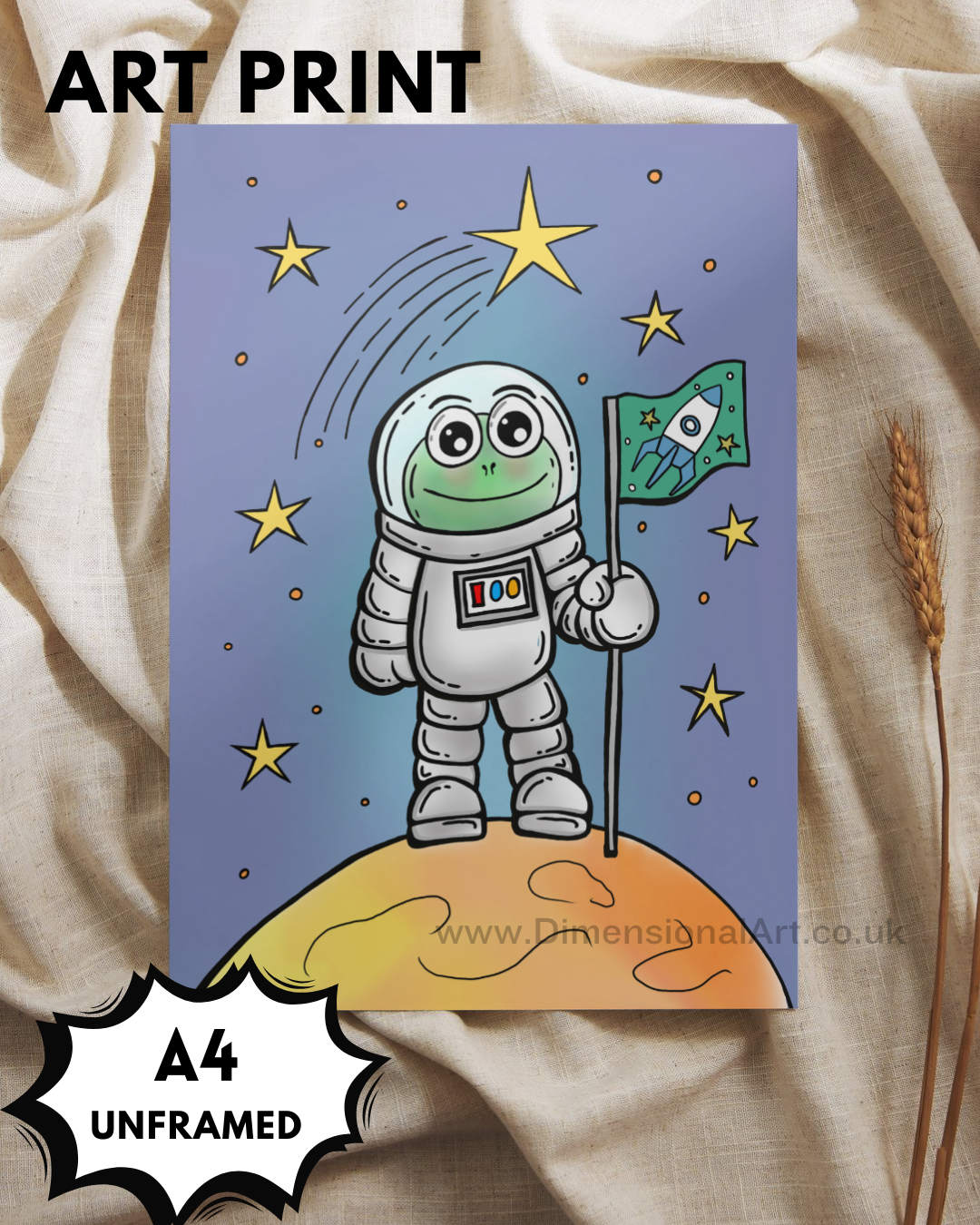Space Frog A4 Print