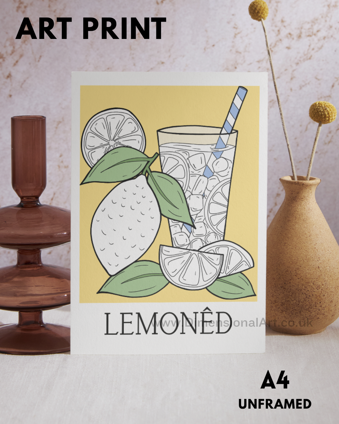 Lemonêd A4 Welsh Art Print - Lemonade