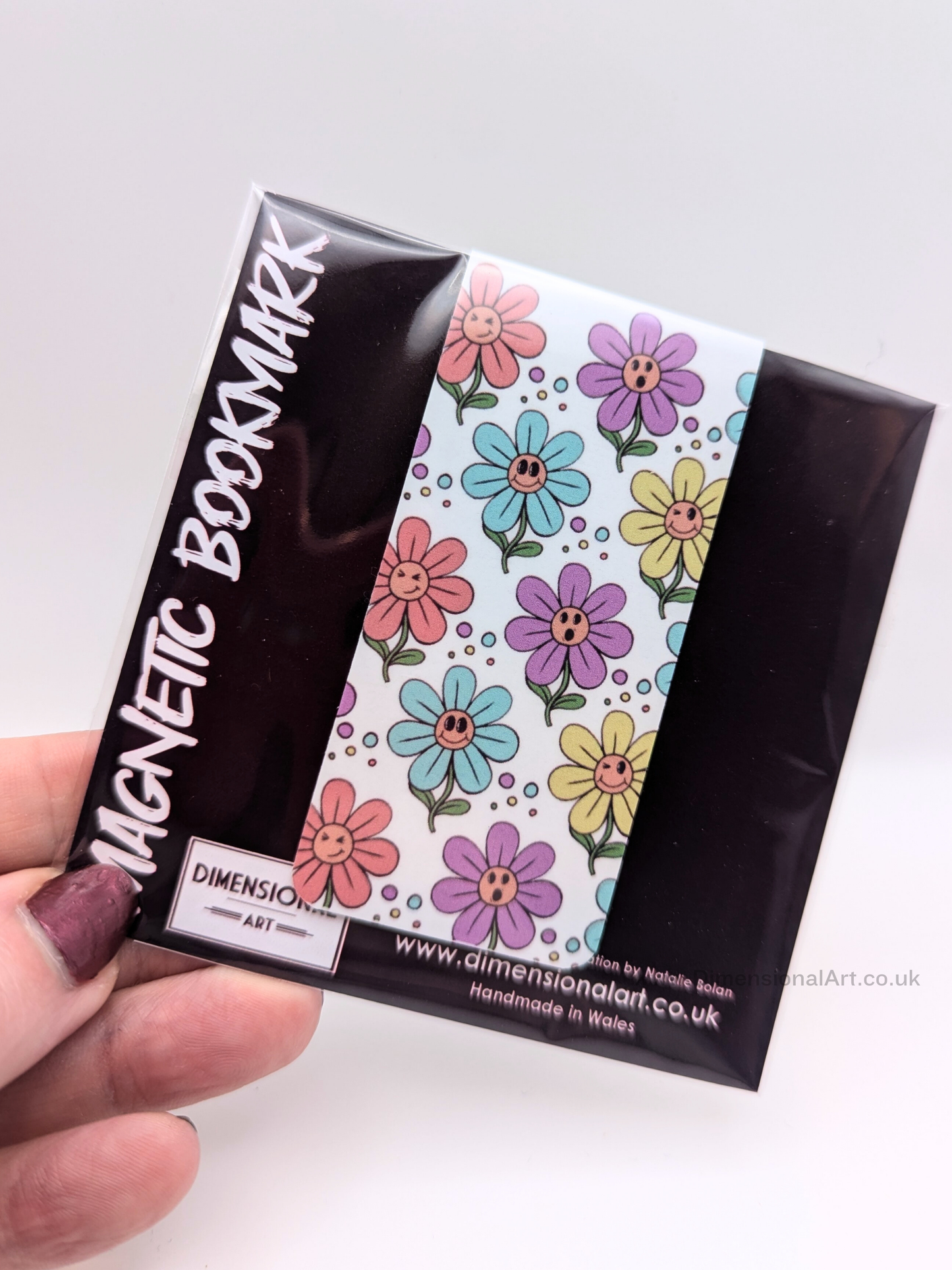 Happy Flowers Magnetic Bookmark