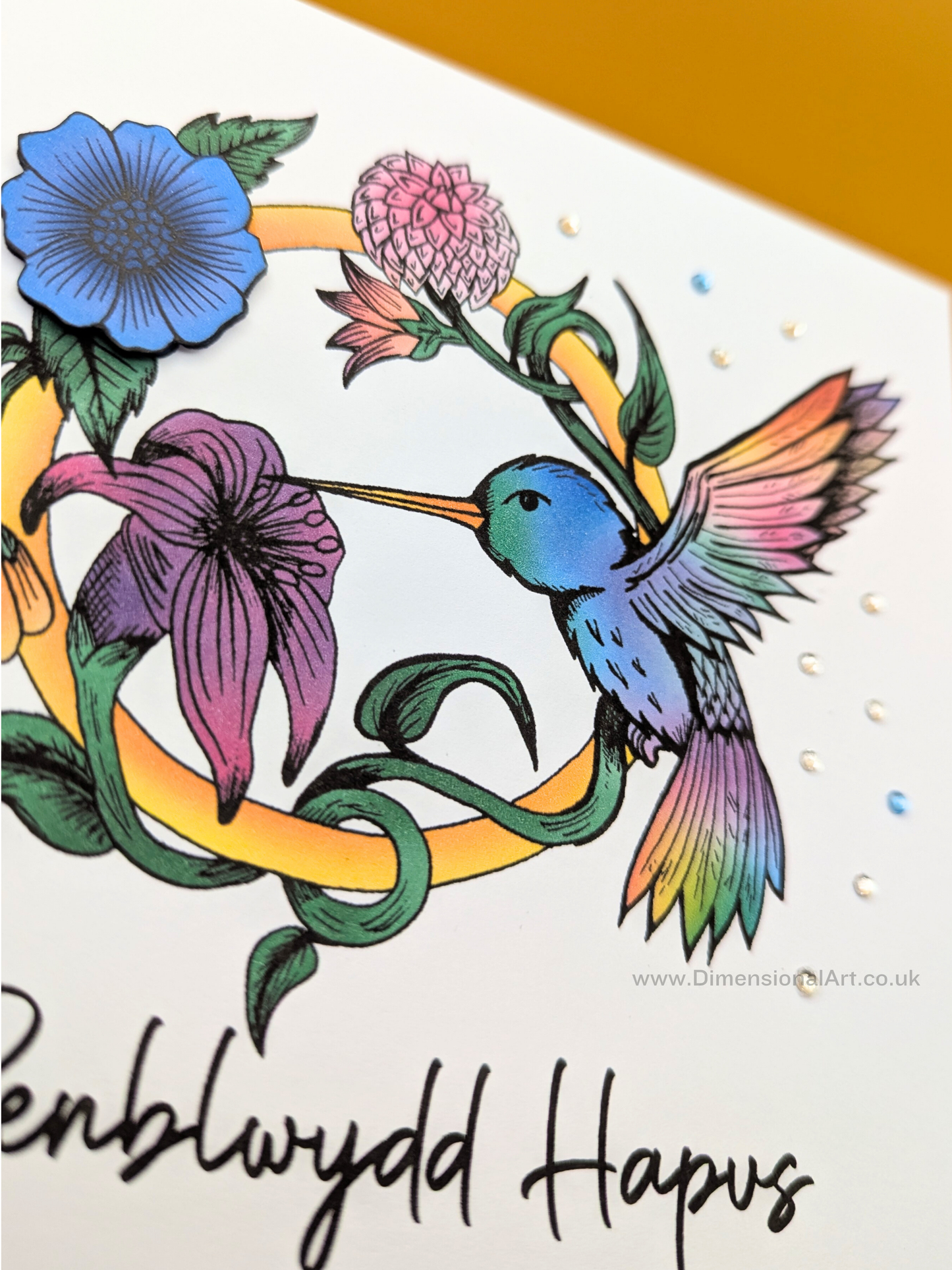 Humming Bird Penblwydd (Birthday Card)