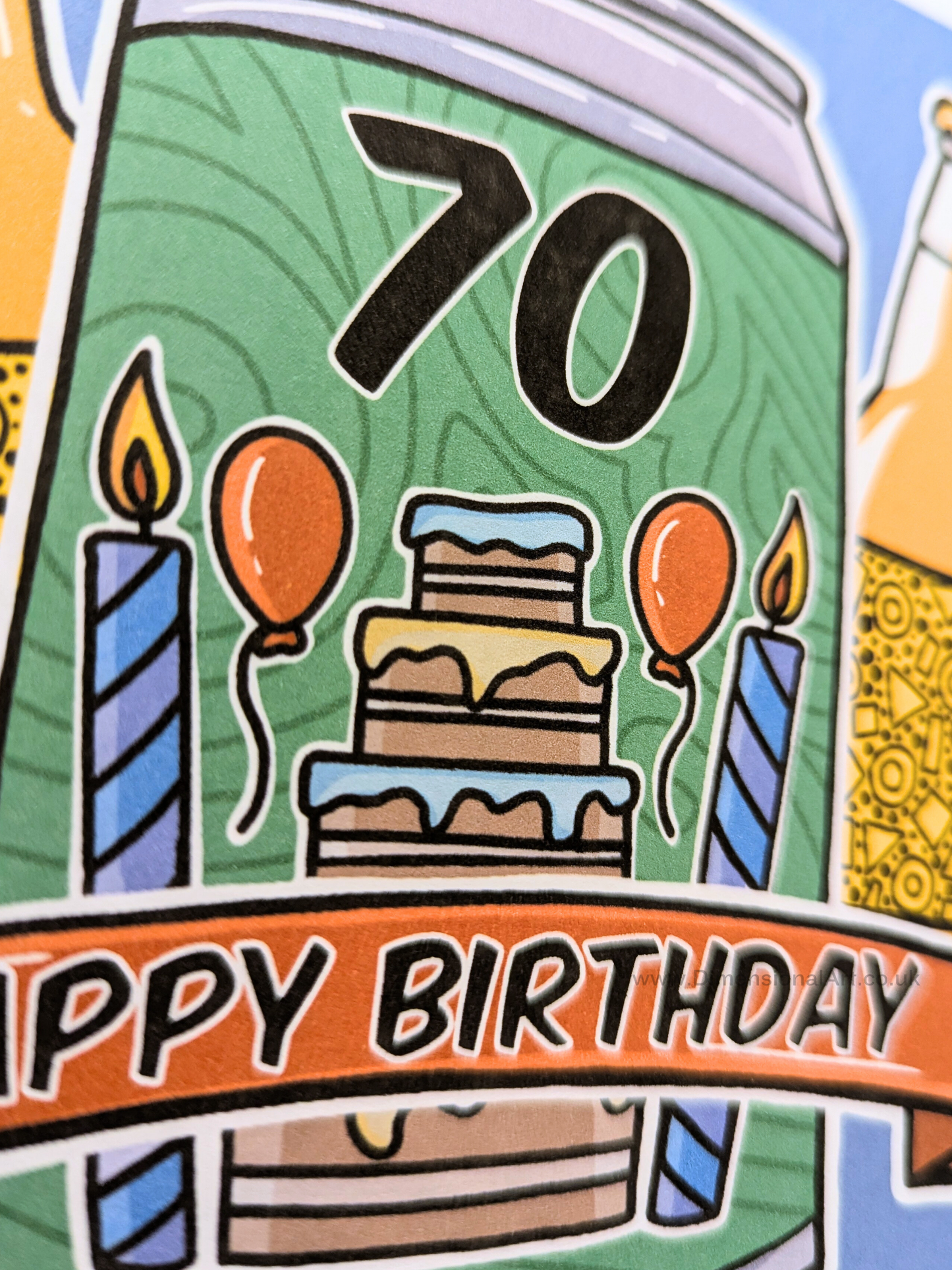 70 Birthday Card - Beer