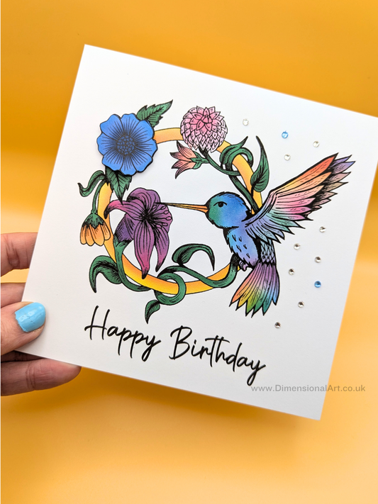 Humming Bird Birthday Card